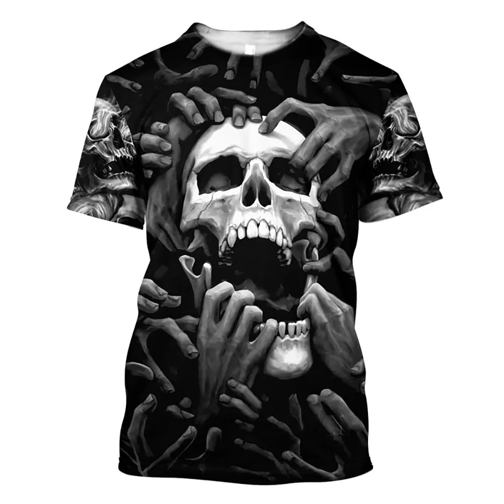 Fashion Horror Skulls Art 3D Print Men's T-shirts Summer O Collar Short Sleeve Male Loose Tops Tees Unisex Oversized T Shirt
Fashion Horror Skulls Art 3D Print Men's T-shirts Summer O Collar Short Sleeve Male Loose Tops Tees Unisex Oversized T Shirt