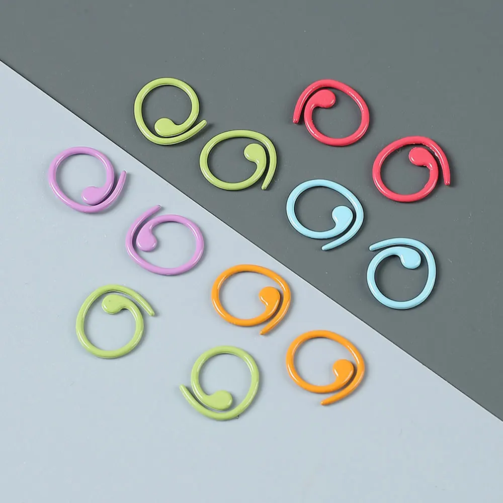 

30PCS Zinc Based Alloy Knitting Stitch Markers Spiral Multicolor Painted Marker Buckle Crochet Stitch Lock Knit Needle Clip