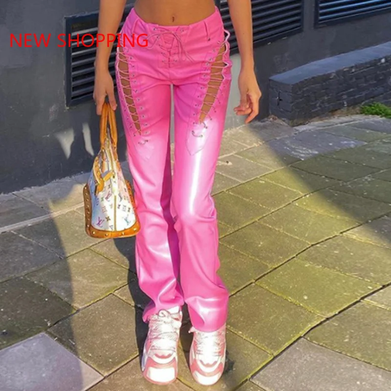 Faux PU High Waist Pants Y2K Women Chic Hollow Out Bandage Sexy Summer Trend Leather Club Trousers harajuku Slim Streetwear punk
Faux PU High Waist Pants Y2K Women Chic Hollow Out Bandage Sexy Summer Trend Leather Club Trousers harajuku Slim Streetwear punk