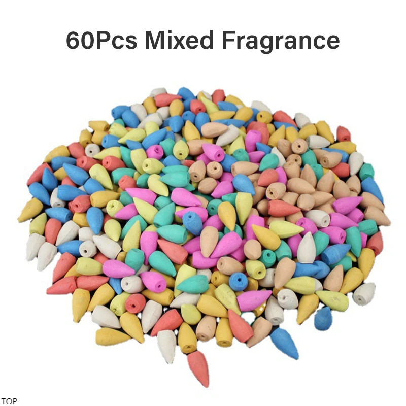 60pcs Natural Tower Incense Sandalwood Air Purifying Backflow Incense Cones Bulk Sale Sandalwood Rose Lavender Cone Incense
60pcs Natural Tower Incense Sandalwood Air Purifying Backflow Incense Cones Bulk Sale Sandalwood Rose Lavender Cone Incense