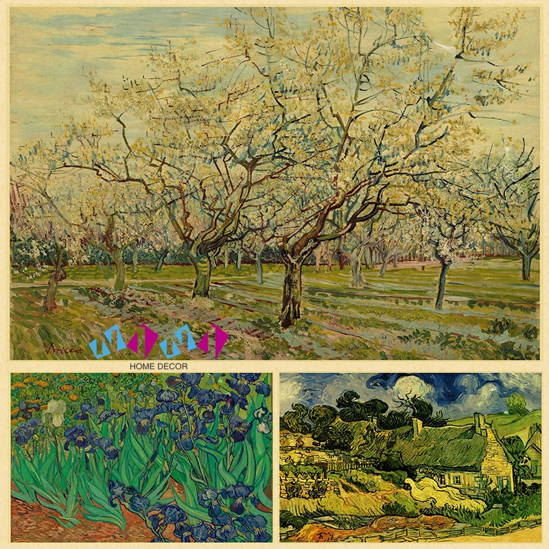 Famous Oil Painting Collection Retro Kraft Paper Posters Van Gogh Works Home Bar Cafe Decor Wall Art Interior Paintings Posters
Famous Oil Painting Collection Retro Kraft Paper Posters Van Gogh Works Home Bar Cafe Decor Wall Art Interior Paintings Posters
