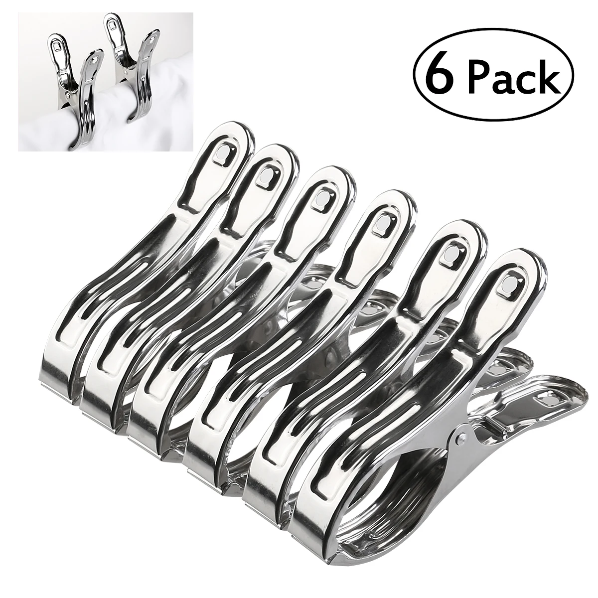 6pcs Stainless Steel Clips Large Beach Towel Clips Plastic Clothespins Clothes Pegs Clothes Hanger Clamp
6pcs Stainless Steel Clips Large Beach Towel Clips Plastic Clothespins Clothes Pegs Clothes Hanger Clamp