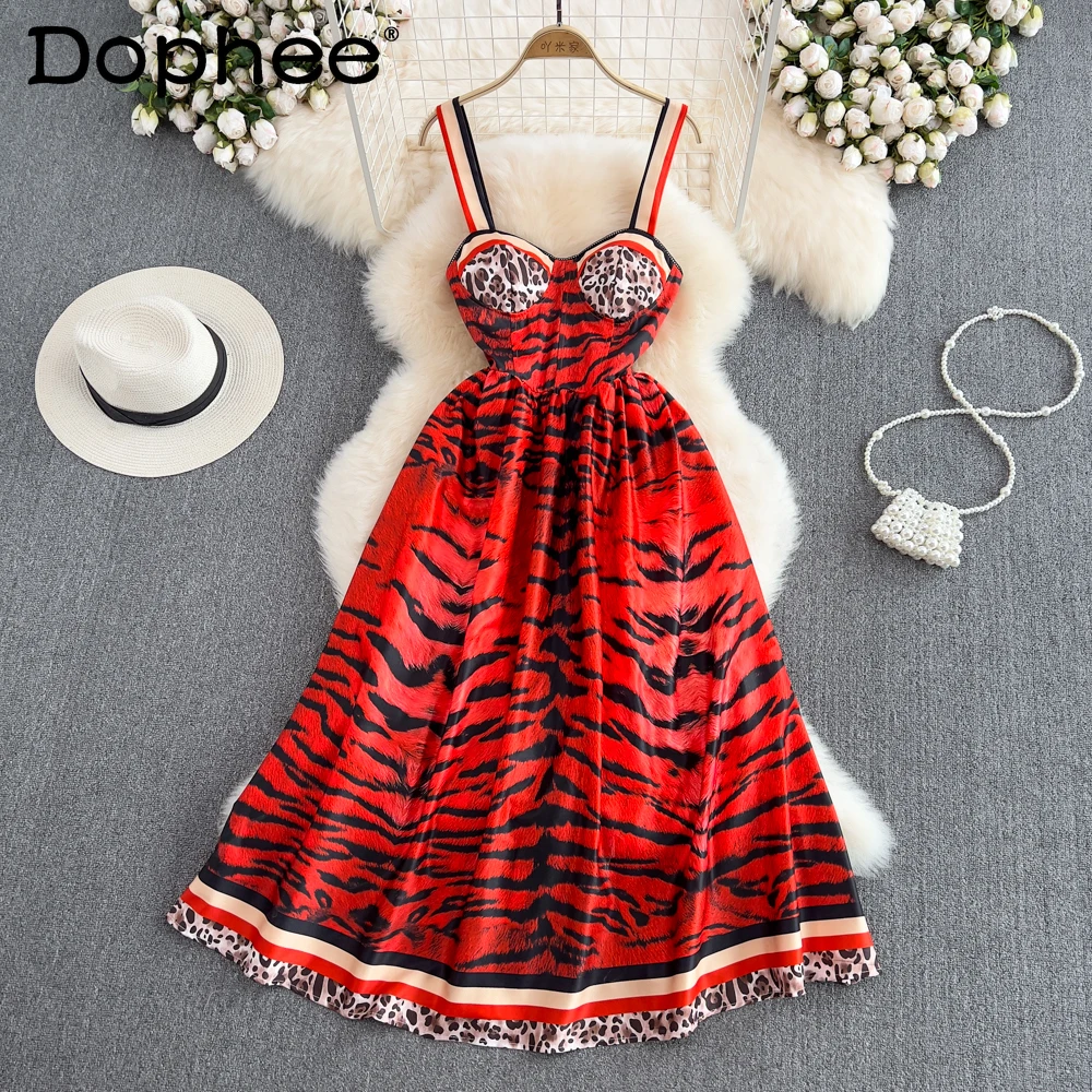 Sexy Leopard Print Tube Top Suspender Dress Fashion Slim Waist Swing Sundress Women 2022 Summer New Evening Clubwear Beach Dress
Sexy Leopard Print Tube Top Suspender Dress Fashion Slim Waist Swing Sundress Women 2022 Summer New Evening Clubwear Beach Dress