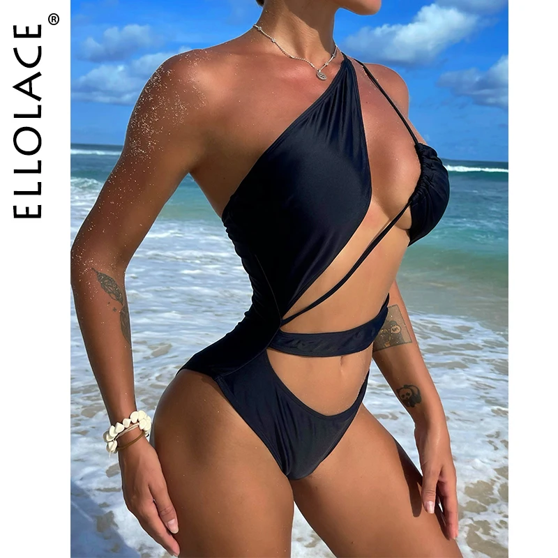 Ellolace One Piece Swimsuit Sexy Hollow Out Swimwear Black Monokini Bathing Suits Ruched Beach Wear For Women
Ellolace One Piece Swimsuit Sexy Hollow Out Swimwear Black Monokini Bathing Suits Ruched Beach Wear For Women