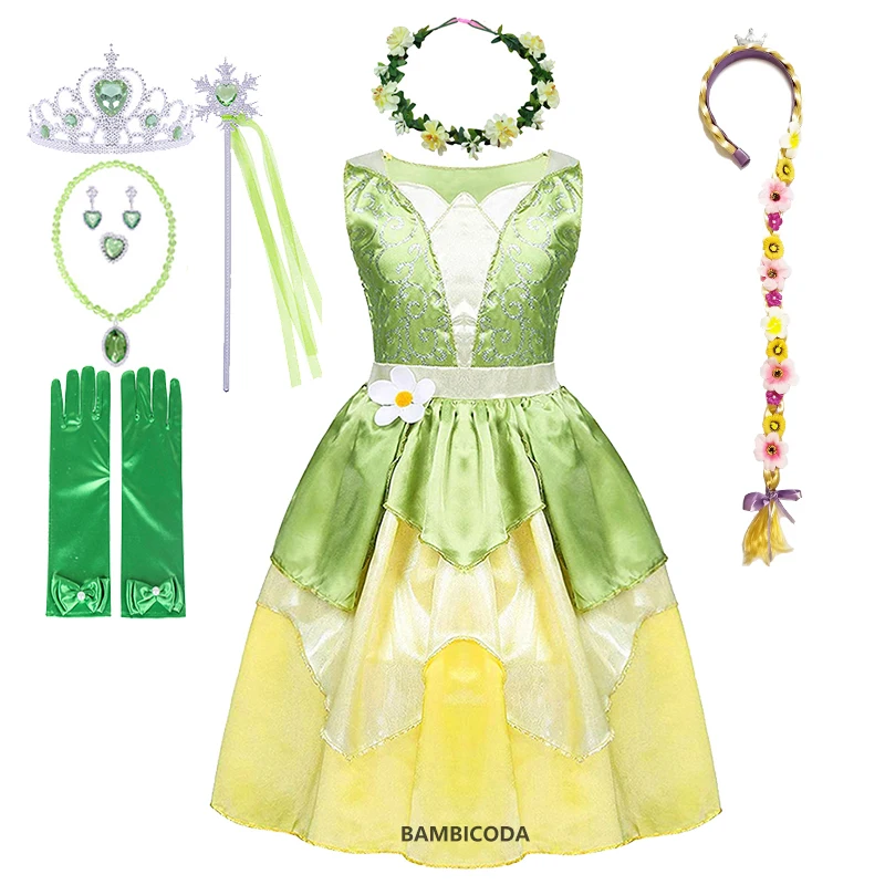 Детское платье принцессы Тиана, без рукавов, для косплея, выпусквечерние вечера, дня рождения, для девочек-подростков 
Детское платье принцессы Тиана, без рукавов, для косплея, выпусквечерние вечера, дня рождения, для девочек-подростков