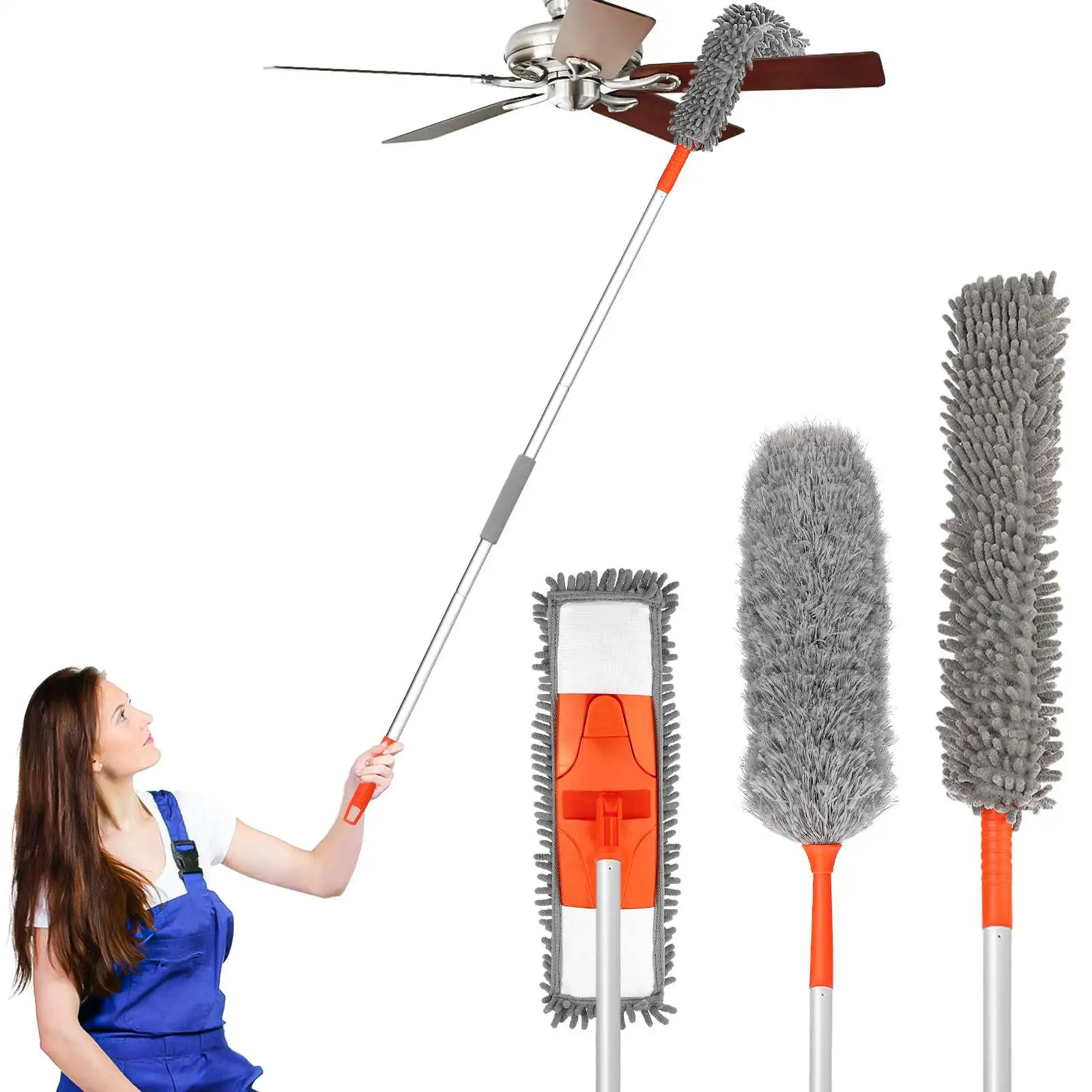 Microfiber Duster Dusting Kit with 3 Extension Pole 5.54FT Cleaning Kit with Dust Mop Flexible Duster Feather Duster for Home
Microfiber Duster Dusting Kit with 3 Extension Pole 5.54FT Cleaning Kit with Dust Mop Flexible Duster Feather Duster for Home