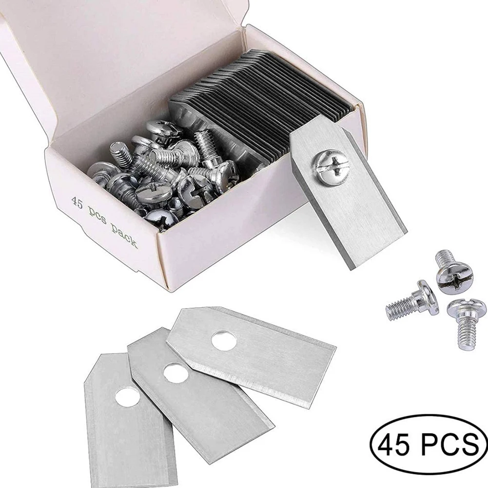 45pcs Mower Blades Stainless Steel Brush Cutter Parts Replacement Straight Blade for Lawn Mower Trimming Machine
45pcs Mower Blades Stainless Steel Brush Cutter Parts Replacement Straight Blade for Lawn Mower Trimming Machine