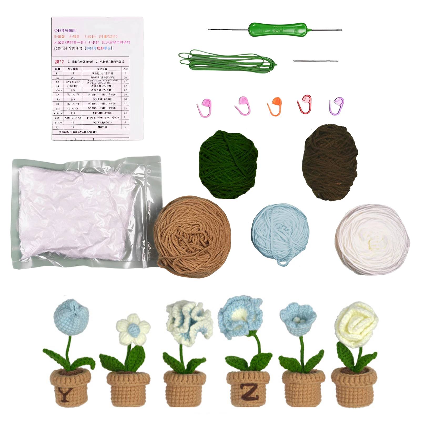 Video Tutorials DIY Potted Flowers Knitting Plants Yarns Complete Gift Craft For Beginners Crochet Kit Instructions Adults Kids
Video Tutorials DIY Potted Flowers Knitting Plants Yarns Complete Gift Craft For Beginners Crochet Kit Instructions Adults Kids