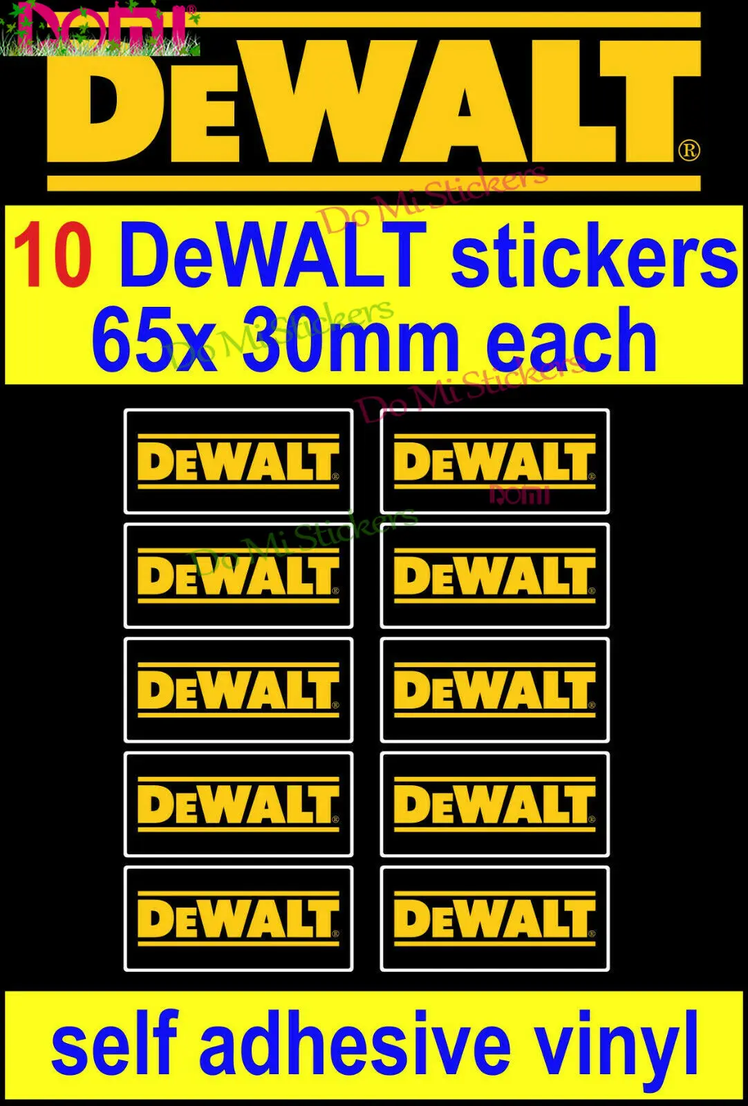 10x DeWALTS Tools Stickers Motorsport Laptop Helmet Trunk Wall Vinyl Car Van Decals Toolbox Workshop Die-Cut Waterproof PVC
10x DeWALTS Tools Stickers Motorsport Laptop Helmet Trunk Wall Vinyl Car Van Decals Toolbox Workshop Die-Cut Waterproof PVC