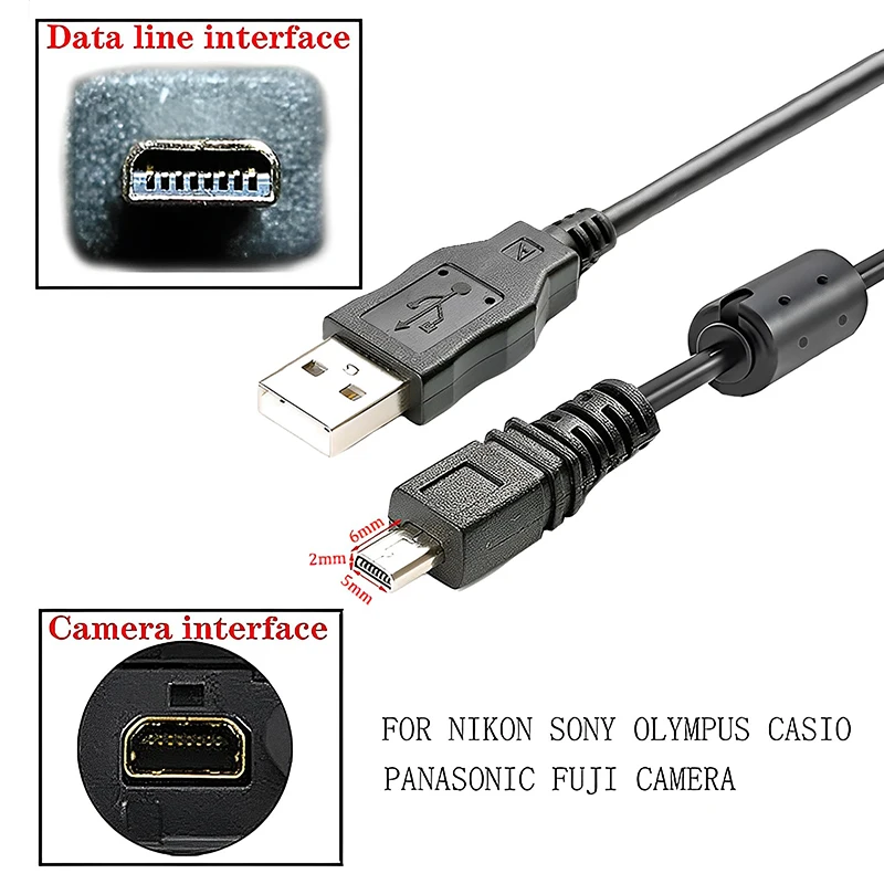 UC-E6 Digital Camera USB Data Cable Mini 8 Pin for Nikon CoolPix Fuji Panasonic Olympus Sony 1M 1.5M
UC-E6 Digital Camera USB Data Cable Mini 8 Pin for Nikon CoolPix Fuji Panasonic Olympus Sony 1M 1.5M