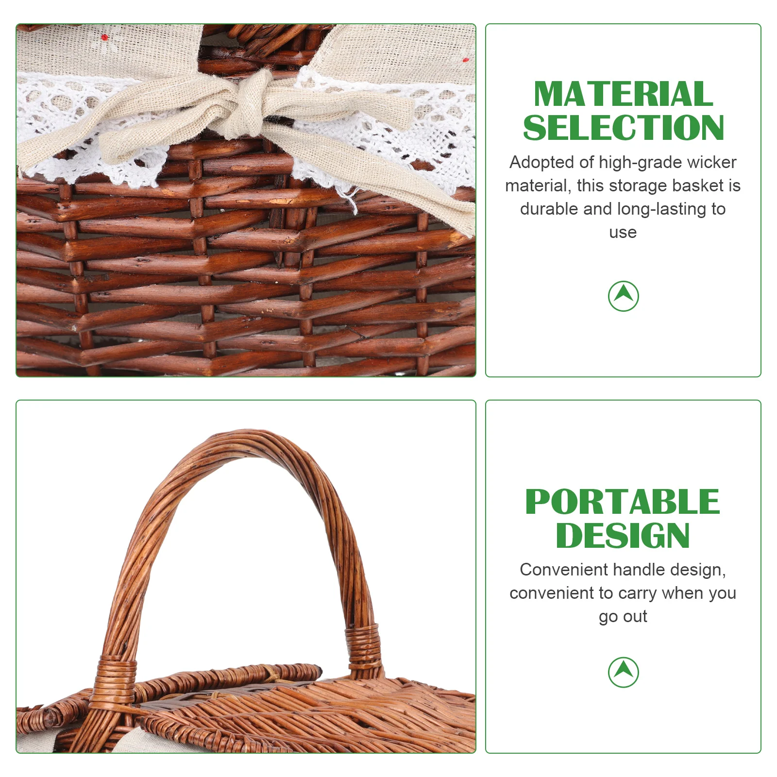 Basket Storage Picnic Baskets Fruit Wicker Camping Portable Wear Resistantflower Organizer Nesting Woven Handheld Handle Weaving
Basket Storage Picnic Baskets Fruit Wicker Camping Portable Wear Resistantflower Organizer Nesting Woven Handheld Handle Weaving