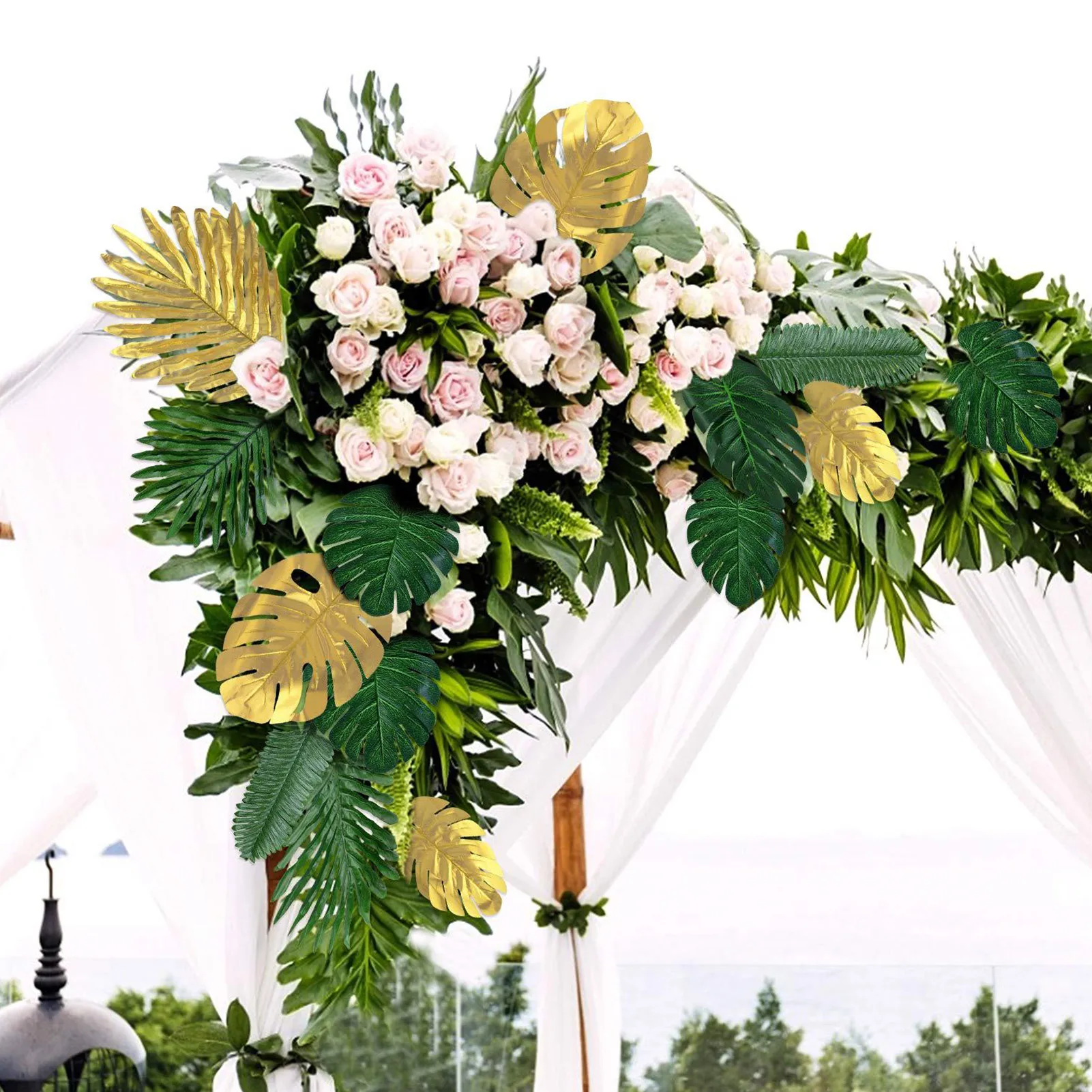 66Pcs 6 Kinds Artificial Golden Palm Leaves Christmas Wreath Material Fake Plants Branch Flower Home Decor Accessories
66Pcs 6 Kinds Artificial Golden Palm Leaves Christmas Wreath Material Fake Plants Branch Flower Home Decor Accessories