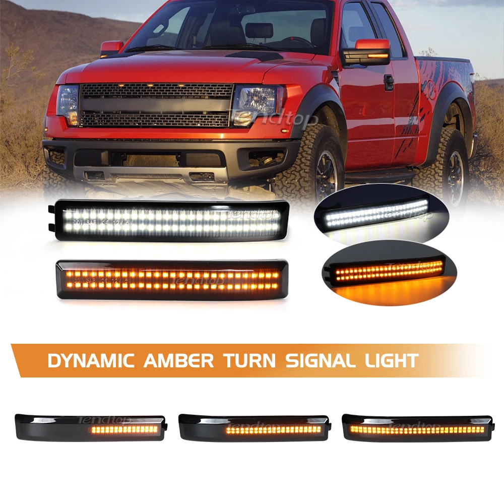 

LED Sequential Switchback Side Mirror Marker Running & Turn Signal Light For 2009-2014 Ford F-150 SVT Raptor Running Lights