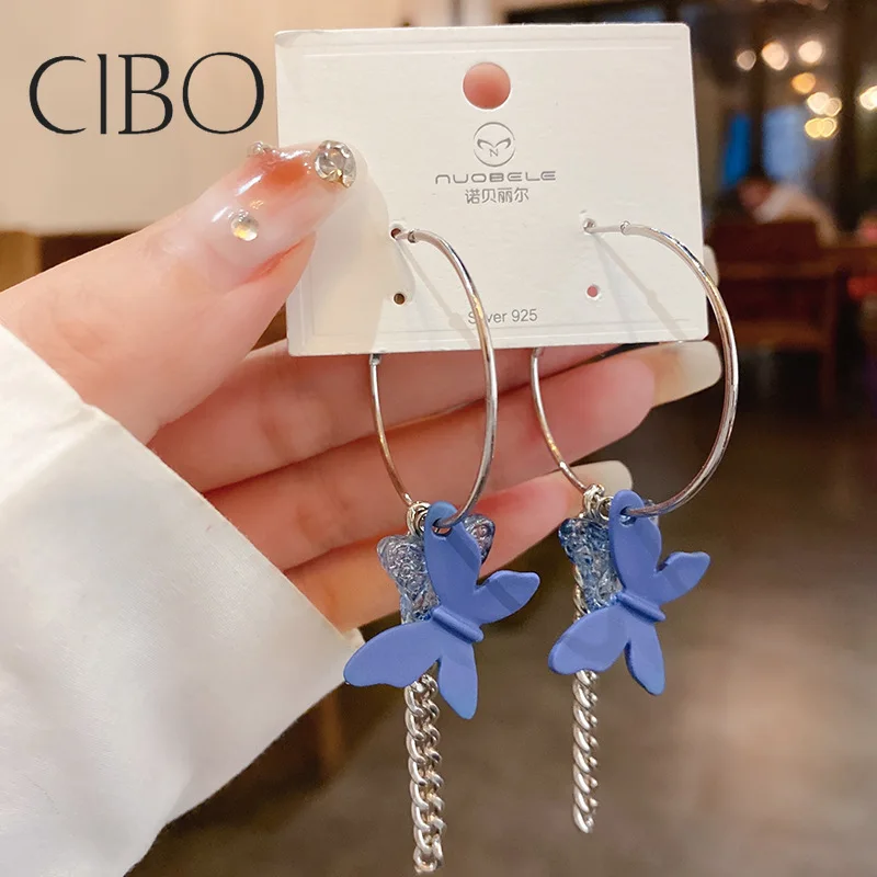 Silver needle circle butterfly Tassel Earrings ins style new temperament personalized Earrings Fashion versatile Design Earrings
Silver needle circle butterfly Tassel Earrings ins style new temperament personalized Earrings Fashion versatile Design Earrings