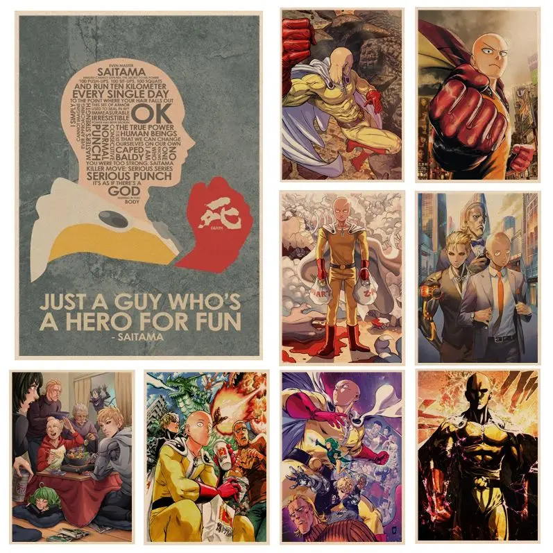 ONE PUNCH MAN Classic Vintage Posters Kraft Paper Sticker Home Bar Cafe Stickers Wall Painting
ONE PUNCH MAN Classic Vintage Posters Kraft Paper Sticker Home Bar Cafe Stickers Wall Painting