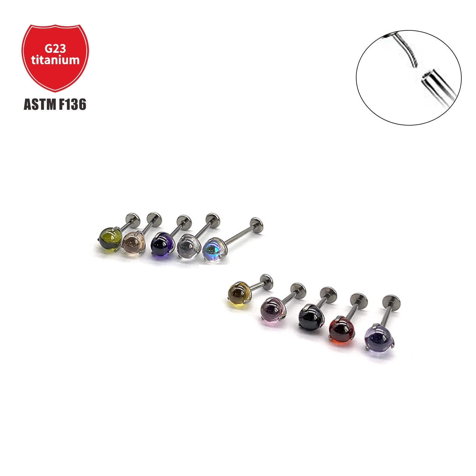 F136 Titanium Plug-In Threadless Three-Claw Embryo Ball Earrings Flat-Bottomed Rod Tongue Nails Body Piercing Jewelry
F136 Titanium Plug-In Threadless Three-Claw Embryo Ball Earrings Flat-Bottomed Rod Tongue Nails Body Piercing Jewelry