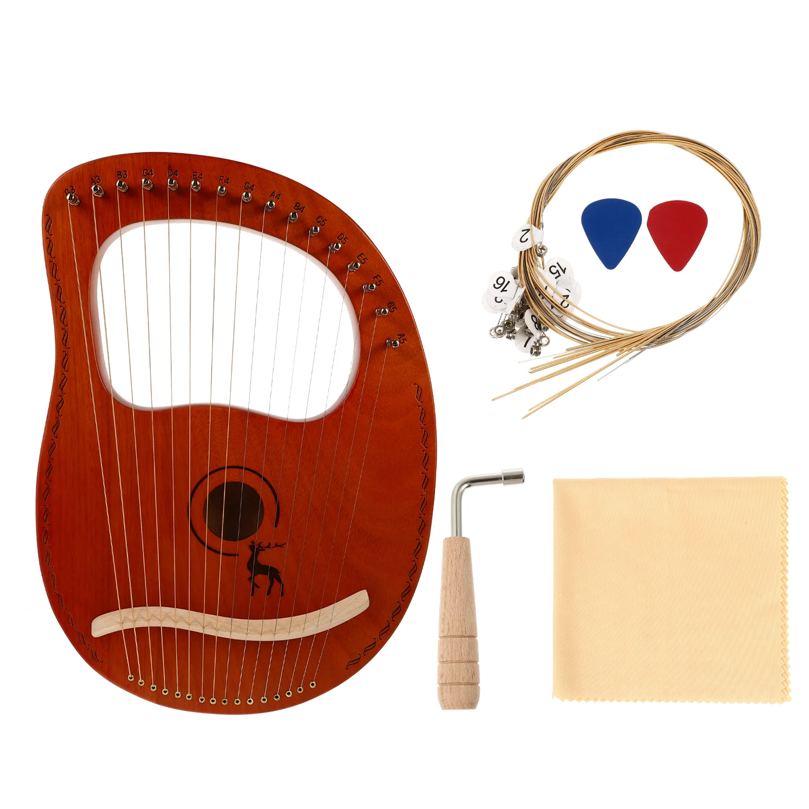 Инструмент струнный Harp, древесина, 16 костей, металлический стиль, классический ключ, настройка седла цвета Красного дерева, Lye Lyre
Инструмент струнный Harp, древесина, 16 костей, металлический стиль, классический ключ, настройка седла цвета Красного дерева, Lye Lyre