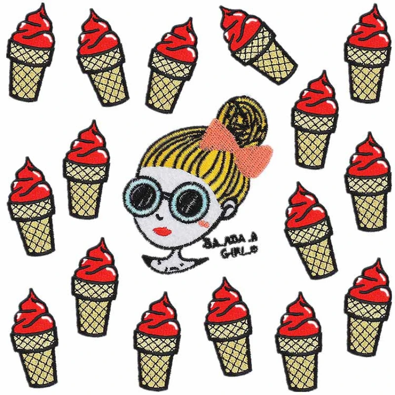 17pcs/lot Ice Cream Girl Embroidered Iron on Patches for Clothig Iron Child Clothes Bag Hat DIY Accessories Badge Decor
17pcs/lot Ice Cream Girl Embroidered Iron on Patches for Clothig Iron Child Clothes Bag Hat DIY Accessories Badge Decor