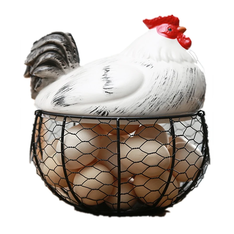 Ceramic Egg Holder Chicken Wire Egg Basket Fruit Basket Collection Hen Ornaments Decoration Kitchen Storage 19CMX22CM(C)
Ceramic Egg Holder Chicken Wire Egg Basket Fruit Basket Collection Hen Ornaments Decoration Kitchen Storage 19CMX22CM(C)