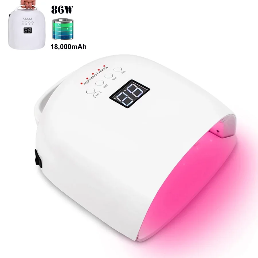 86W Rechargeable Nail Lamp with Battery Red Light Gel Polish Dryer Wireless LED Light for Nails Cordless Nail UV LED Lamp
86W Rechargeable Nail Lamp with Battery Red Light Gel Polish Dryer Wireless LED Light for Nails Cordless Nail UV LED Lamp