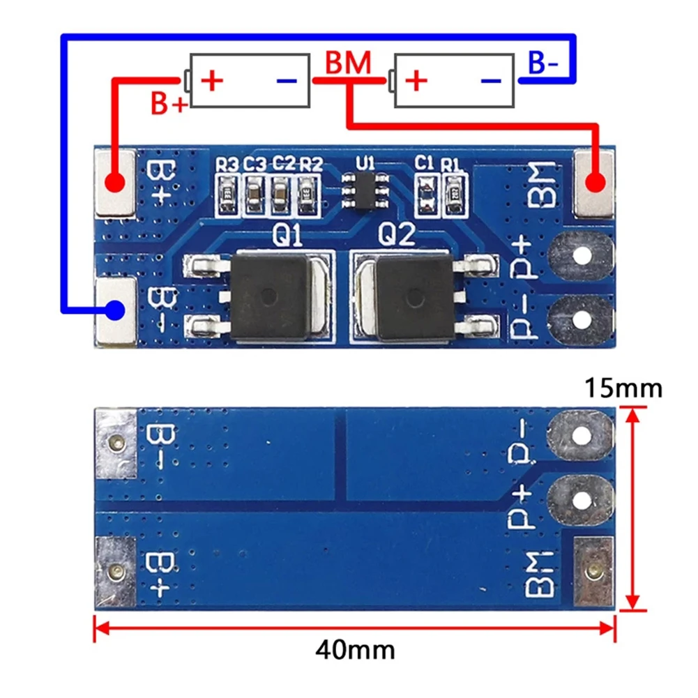 HX-2s-D01 7.4v 8.4V Charger Protection Board 2S 8A 18650 Lithium Battery Protect PCB Board Bms Pcm
HX-2s-D01 7.4v 8.4V Charger Protection Board 2S 8A 18650 Lithium Battery Protect PCB Board Bms Pcm