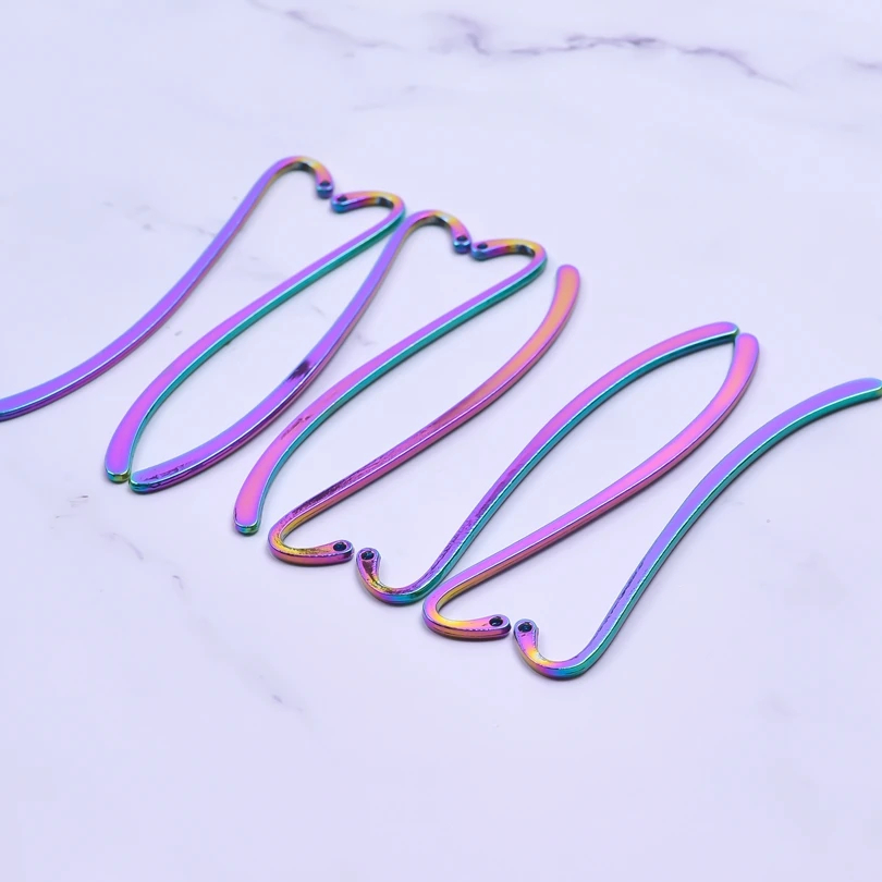 10PCS Steel Curve Bookmark Charms Pendant Accessory Necklace Earring Keychain Rainbow Color DIY Craft Jewelry Making For Gift
10PCS Steel Curve Bookmark Charms Pendant Accessory Necklace Earring Keychain Rainbow Color DIY Craft Jewelry Making For Gift