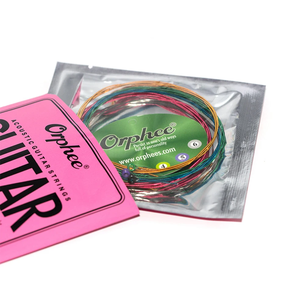 Orphee Acoustic Guitar Strings 6 String Set Colourful Hexagonal Core Nickel High Glossiness TX620-C Guitar Strings Accessories
Orphee Acoustic Guitar Strings 6 String Set Colourful Hexagonal Core Nickel High Glossiness TX620-C Guitar Strings Accessories