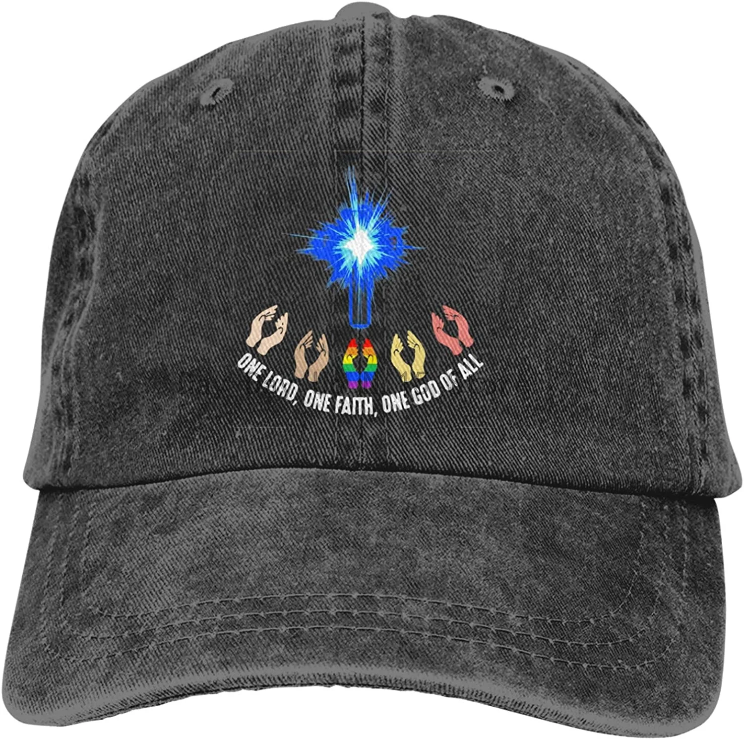 Unisex Baseball Cap Adjustable Jesus One Lord One Faiths One God of All Trucker Hats Cowboy Hat Camping Black
Unisex Baseball Cap Adjustable Jesus One Lord One Faiths One God of All Trucker Hats Cowboy Hat Camping Black