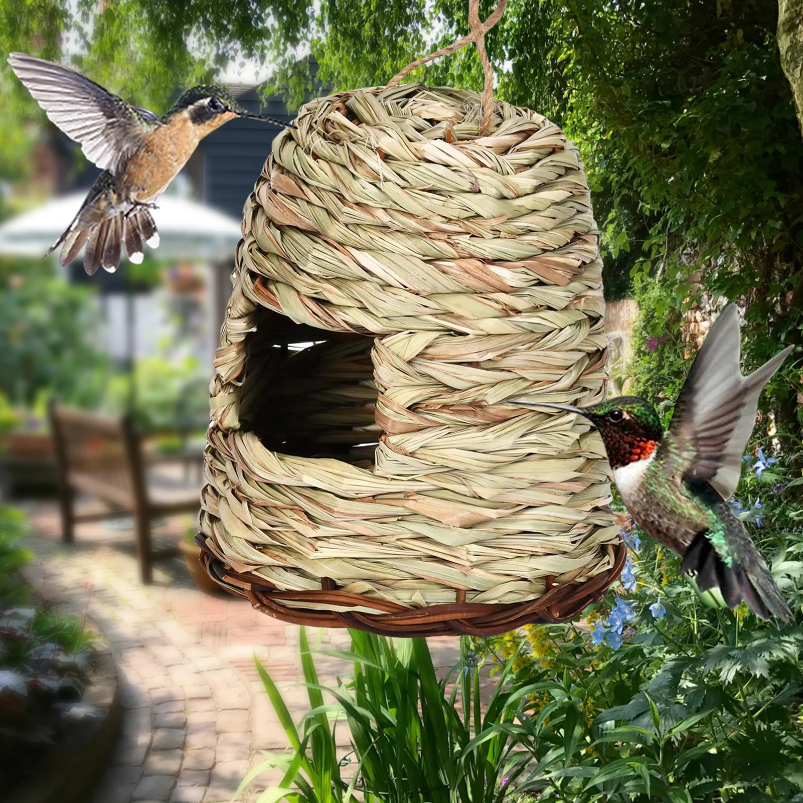 1PC Hummingbird Houses Bird Nest Natural Reed Grass Bird Woven Hanging Birdhouse Garden Bird Cage Country Decoration
1PC Hummingbird Houses Bird Nest Natural Reed Grass Bird Woven Hanging Birdhouse Garden Bird Cage Country Decoration