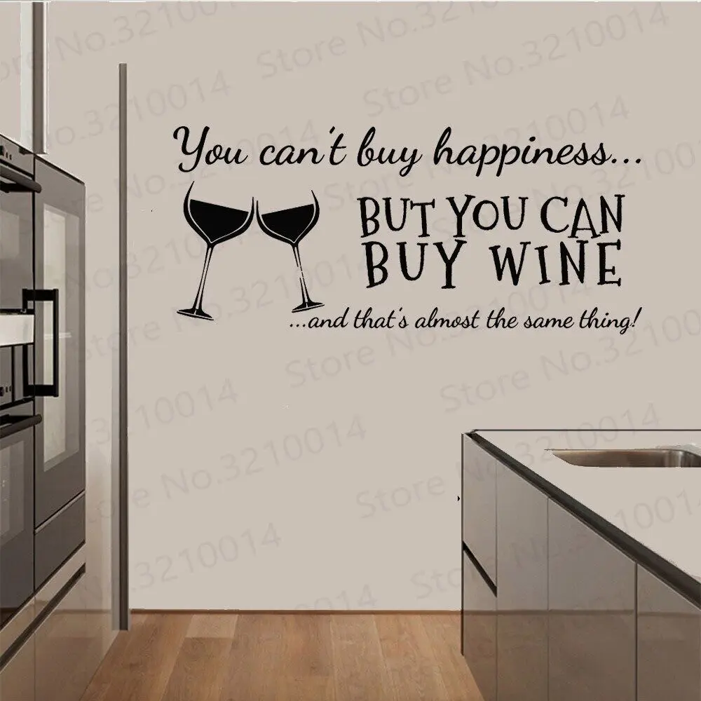 "You Cant Buy Happiness But You Can Buy Wine" Vinyl Wall Art Quotes Sticker Home Kitchen/ Bar Wall Decals Decorative PW333
"You Cant Buy Happiness But You Can Buy Wine" Vinyl Wall Art Quotes Sticker Home Kitchen/ Bar Wall Decals Decorative PW333