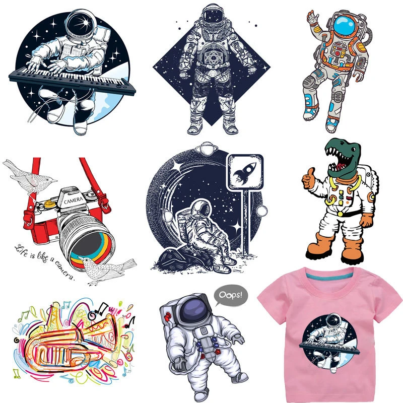 Space Astronaut Patches Iron on Transfer for Clothing Vinyl Heat Transfer Thermal Stickers for Kids Washable T-shirt Appliques
Space Astronaut Patches Iron on Transfer for Clothing Vinyl Heat Transfer Thermal Stickers for Kids Washable T-shirt Appliques