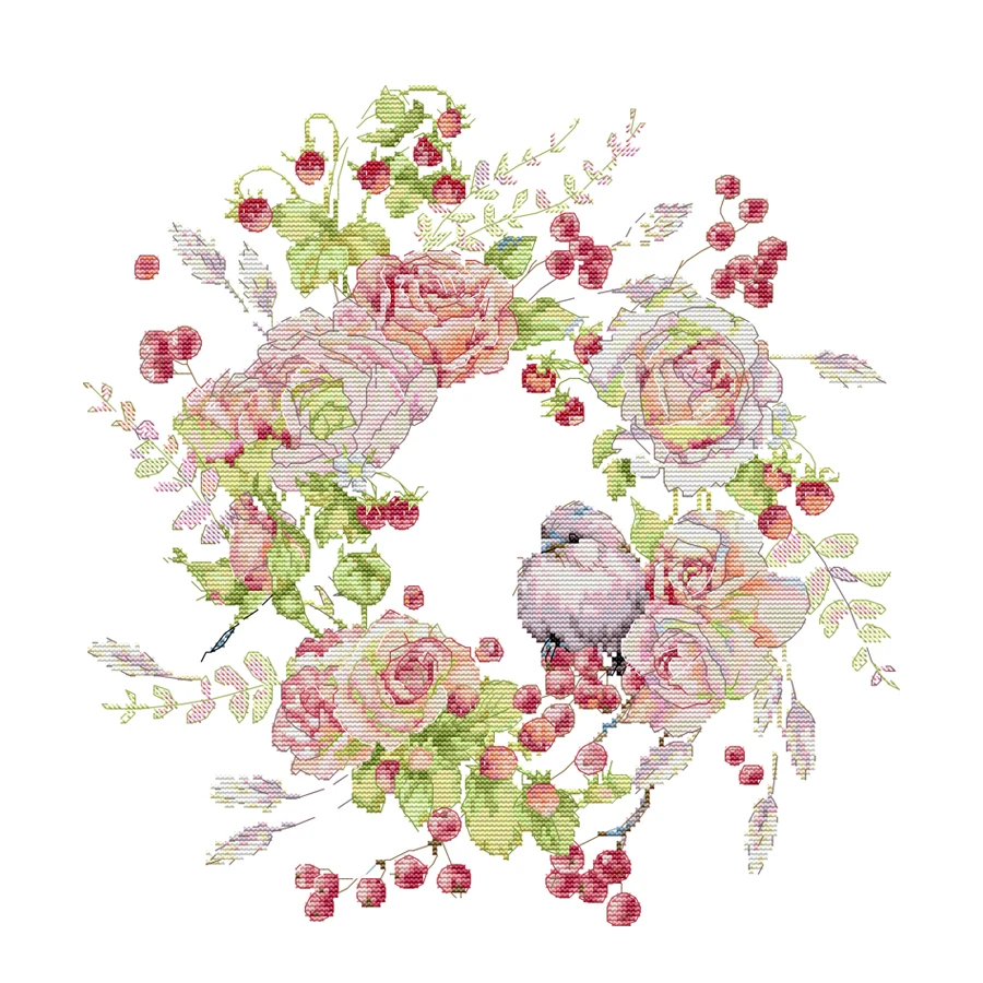 Joy Sunday Cross Stitch Kit Little Bird Rose Garland 11CT 14CT Animal Printed Fabric Cross Stitch Kits Embroidery Needlework
Joy Sunday Cross Stitch Kit Little Bird Rose Garland 11CT 14CT Animal Printed Fabric Cross Stitch Kits Embroidery Needlework