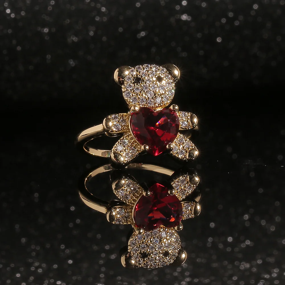 European and American New Fashion Jewelry Love Bear Ring Women's Temperament Creative Party Gifts for Friends
European and American New Fashion Jewelry Love Bear Ring Women's Temperament Creative Party Gifts for Friends