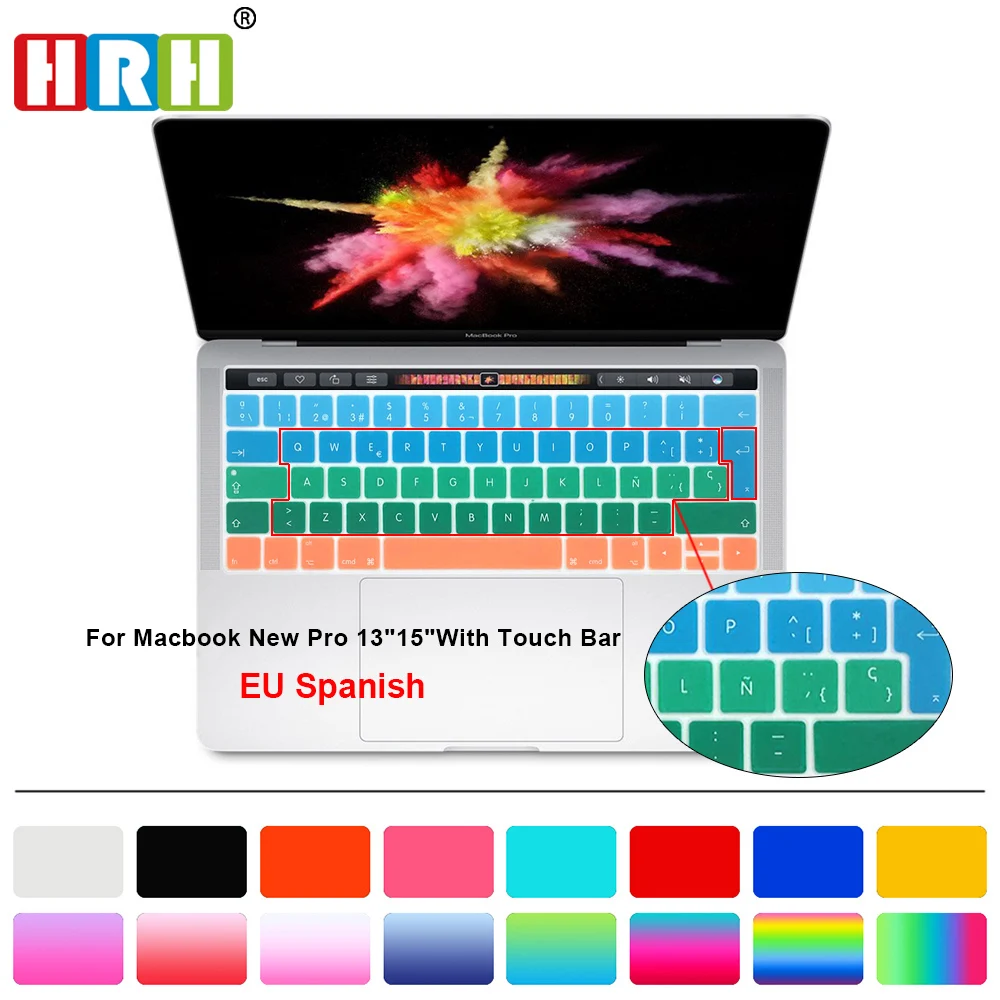 HRH Rainbow EU Spanish Silicone Keyboard Protective Film for Mac Pro 13 15 A1706 A1707 A1989 A1990 A2159 With Touch Bar
HRH Rainbow EU Spanish Silicone Keyboard Protective Film for Mac Pro 13 15 A1706 A1707 A1989 A1990 A2159 With Touch Bar