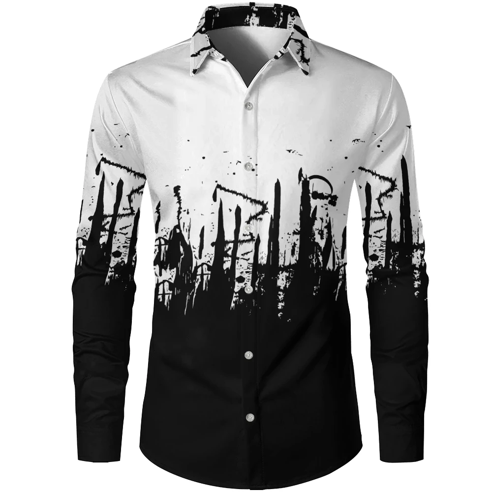 New Hawaiian Men'S Personality Black And White Splashed Ink Print Long Sleeve Lapel Button Shirt Classic Casual Shirt Men
New Hawaiian Men'S Personality Black And White Splashed Ink Print Long Sleeve Lapel Button Shirt Classic Casual Shirt Men