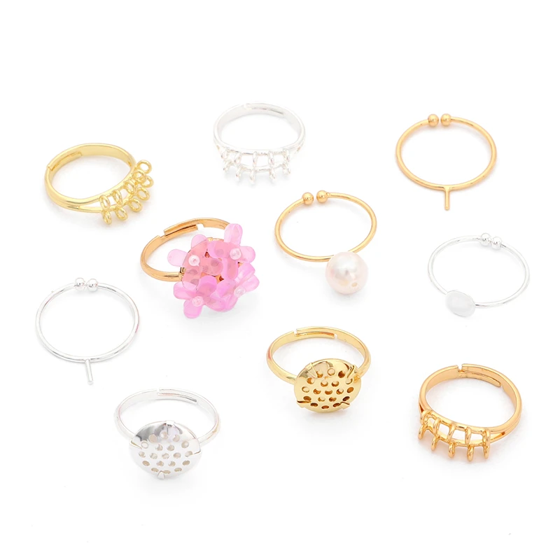 1Pc Plated Silver/14K/18K Gold Copper Adjustable Blank Ring Settings Base for DIY Beaded Rings Jewelry Making Findings Accessory
1Pc Plated Silver/14K/18K Gold Copper Adjustable Blank Ring Settings Base for DIY Beaded Rings Jewelry Making Findings Accessory
