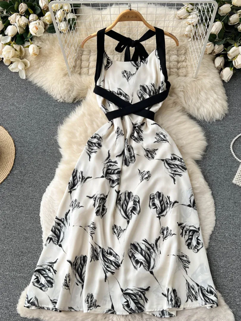 Foamlina Summer Bohemian Floral Print Midi Dress 2022 New Women Retro Style Halter Sleeveless Lace-uo Slim Backless Beach Dress
Foamlina Summer Bohemian Floral Print Midi Dress 2022 New Women Retro Style Halter Sleeveless Lace-uo Slim Backless Beach Dress