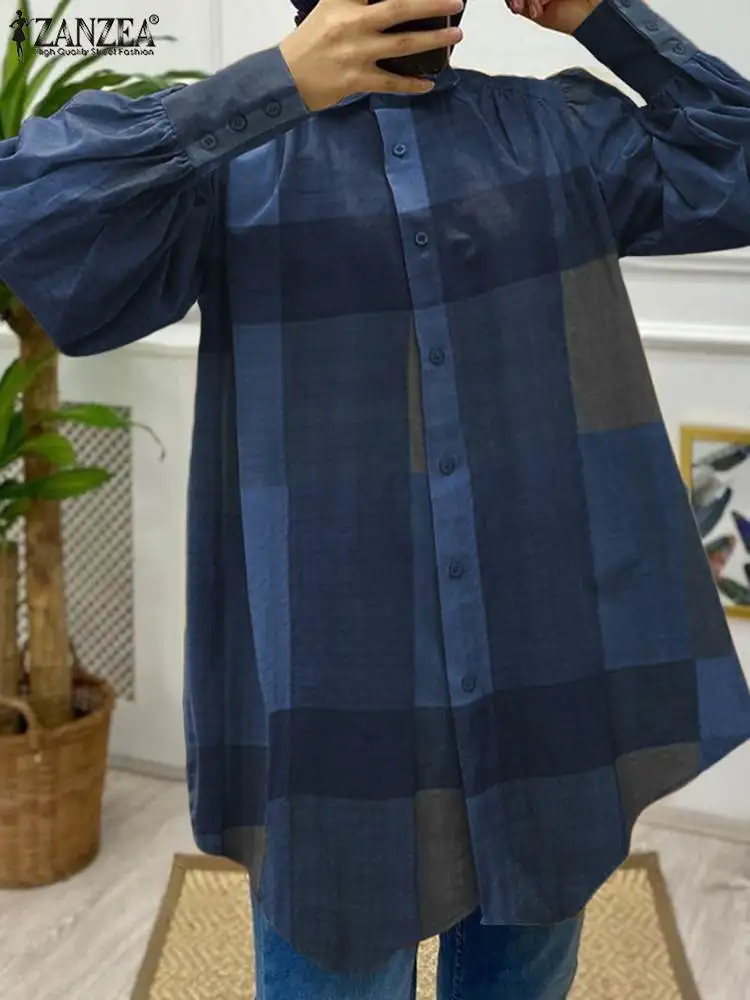 Casual OL Oversized Irregular Blouse Women's 2022 Fashion Plaid Check Tops Spring Long Sleeve Shirt ZANZEA Vintage Lapel Blusas
Casual OL Oversized Irregular Blouse Women's 2022 Fashion Plaid Check Tops Spring Long Sleeve Shirt ZANZEA Vintage Lapel Blusas