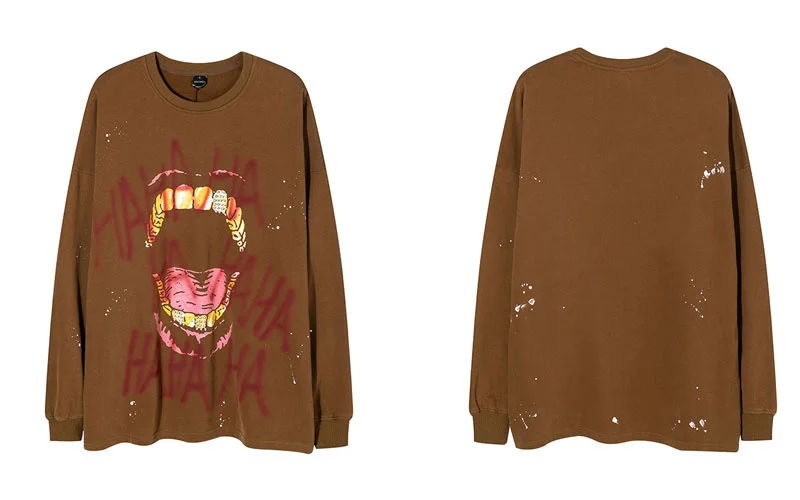 Sweatshirt Streetwear Y2K Grunge Vintage Hip Hop Graffiti Letter Teeth Print Pullover 2023 Casual Loose Cotton Punk Gothic Tops
Sweatshirt Streetwear Y2K Grunge Vintage Hip Hop Graffiti Letter Teeth Print Pullover 2023 Casual Loose Cotton Punk Gothic Tops