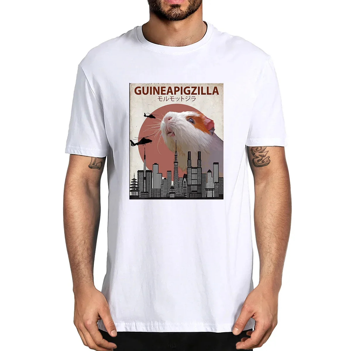 100% хлопок Guineapigzilla забавная морская свинка летняя мужская новинка футболка