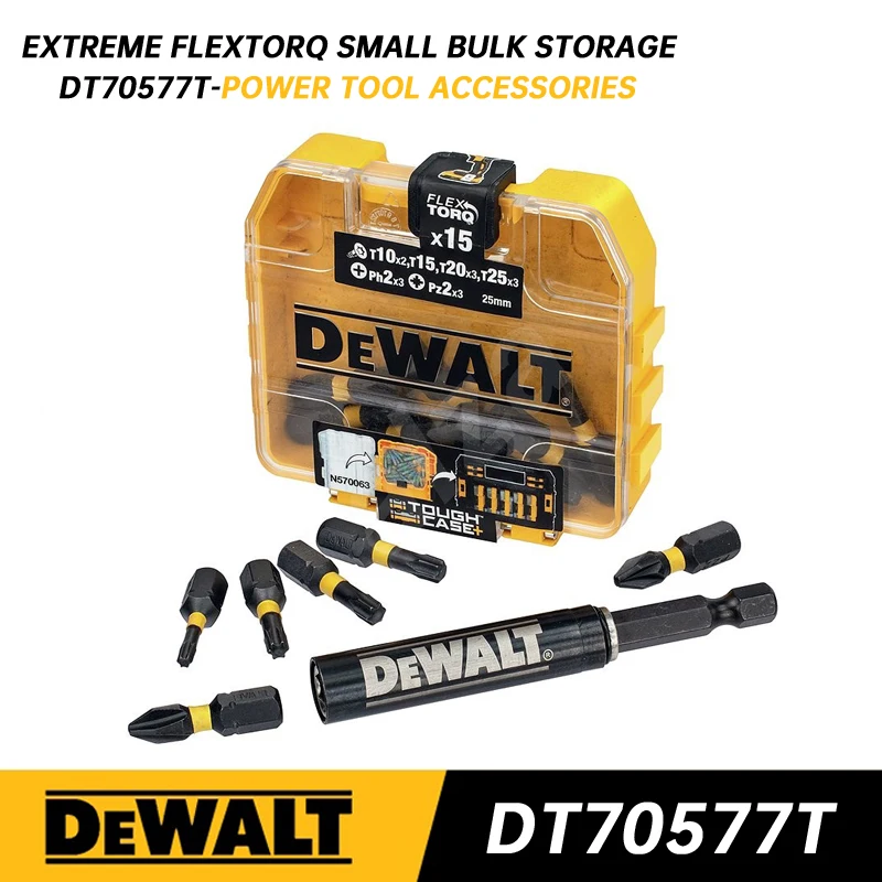 

DEWALT DT70577T-QZ EXTREME FLEXTORQ небольшой объем хранения с 15 шт. комплектов торсионных бит смешанный набор аксессуары для электроинструментов DT70577