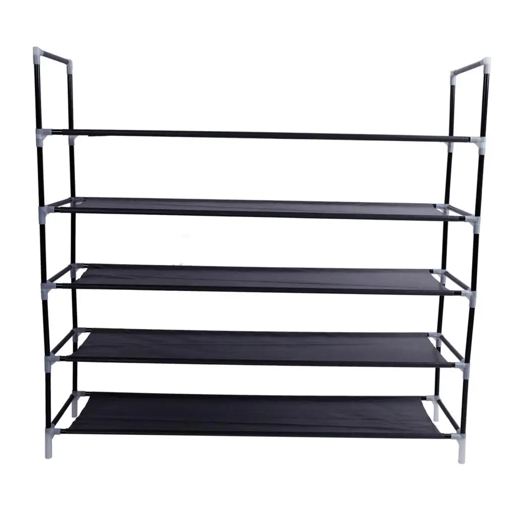New Portable 100cm Simple Assembly 5 Tiers Non-woven Fabric Shoe Rack with Handle Shoe Storage Shelf Black
New Portable 100cm Simple Assembly 5 Tiers Non-woven Fabric Shoe Rack with Handle Shoe Storage Shelf Black