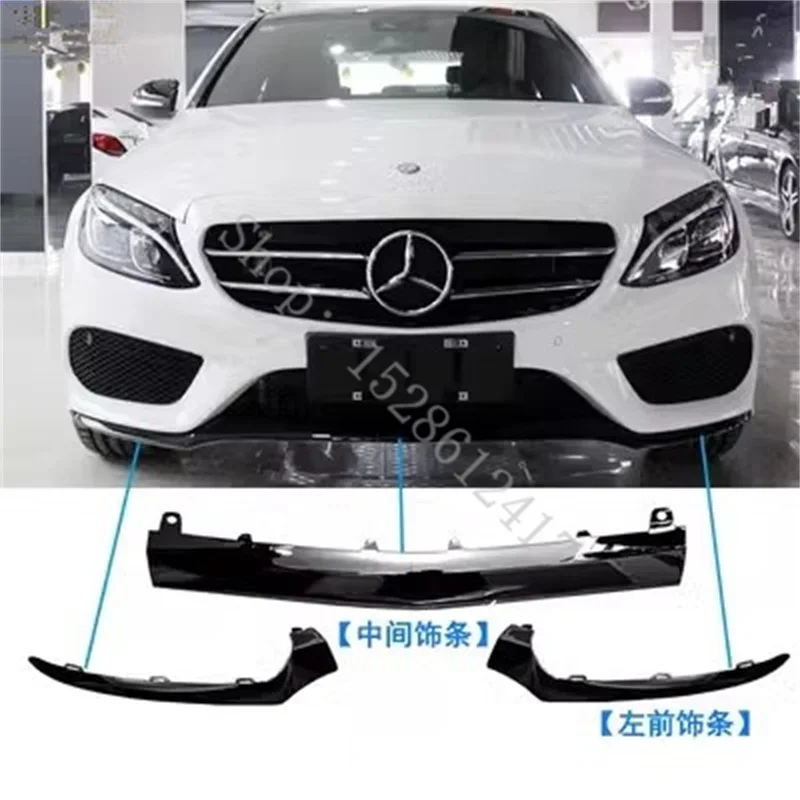 Хромированный передний спойлер для Mercedes-Benz C-Class W205 C180 C200 C260 C300L 2014-2018 диффузор