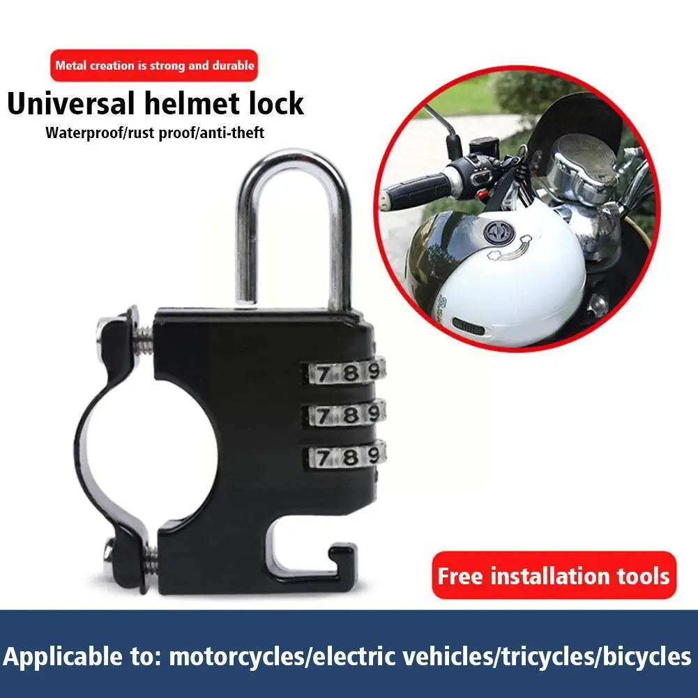 3 Digit Code Helmet Combination Lock Anti-theft Aluminum Alloy Motorcycle Helmet Lock for Handlebar Portable Cycling Access C6V7
3 Digit Code Helmet Combination Lock Anti-theft Aluminum Alloy Motorcycle Helmet Lock for Handlebar Portable Cycling Access C6V7