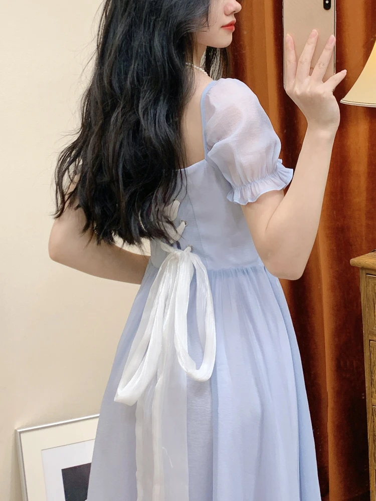 Summer One-piece Dress Women Sexy Backless Elegant Princess Fairy Dress Female Sweet Casual Korean Party Chic Dress 2022 Vintage
Summer One-piece Dress Women Sexy Backless Elegant Princess Fairy Dress Female Sweet Casual Korean Party Chic Dress 2022 Vintage