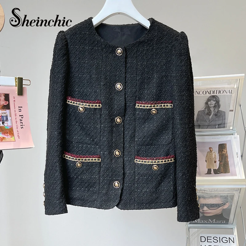 Brand Designers Black Tweed Jackets for Women 2022 Vintage Pockets Wool Winter Coat Femme Korean Fashion Streetwear
Brand Designers Black Tweed Jackets for Women 2022 Vintage Pockets Wool Winter Coat Femme Korean Fashion Streetwear