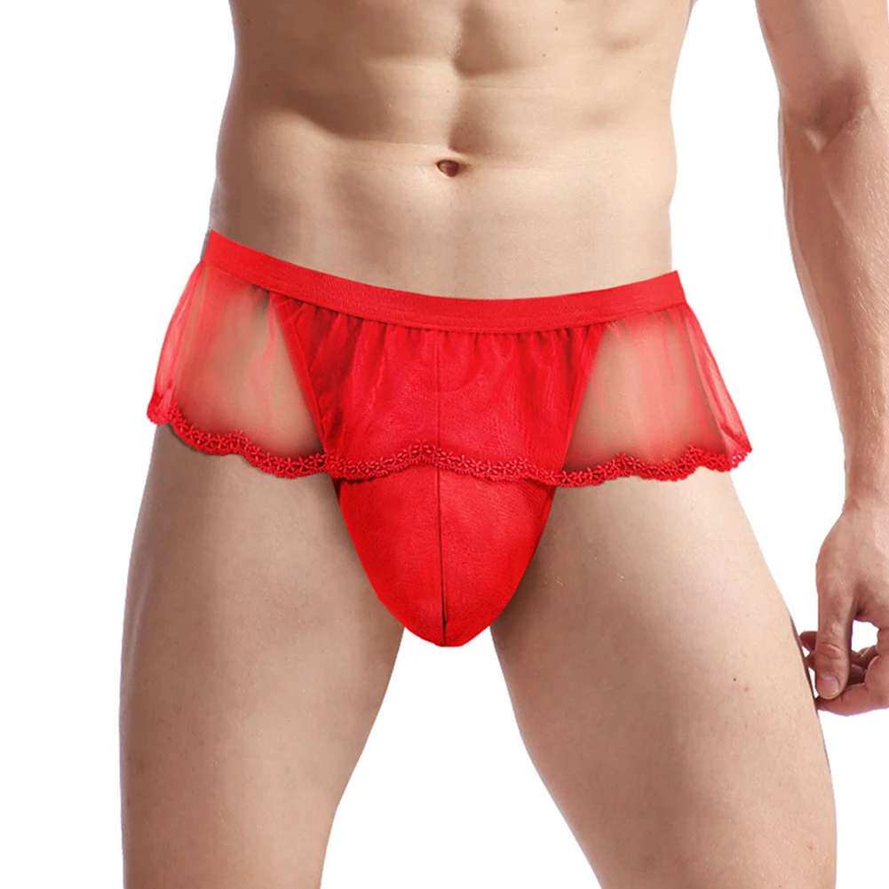 Sexy Men Sissy Briefs Lace T-back Lingerie Ultra-thin Transparent Thong Pouch Short Skirt Solid Gay Underwear Erotic Lingerie
Sexy Men Sissy Briefs Lace T-back Lingerie Ultra-thin Transparent Thong Pouch Short Skirt Solid Gay Underwear Erotic Lingerie