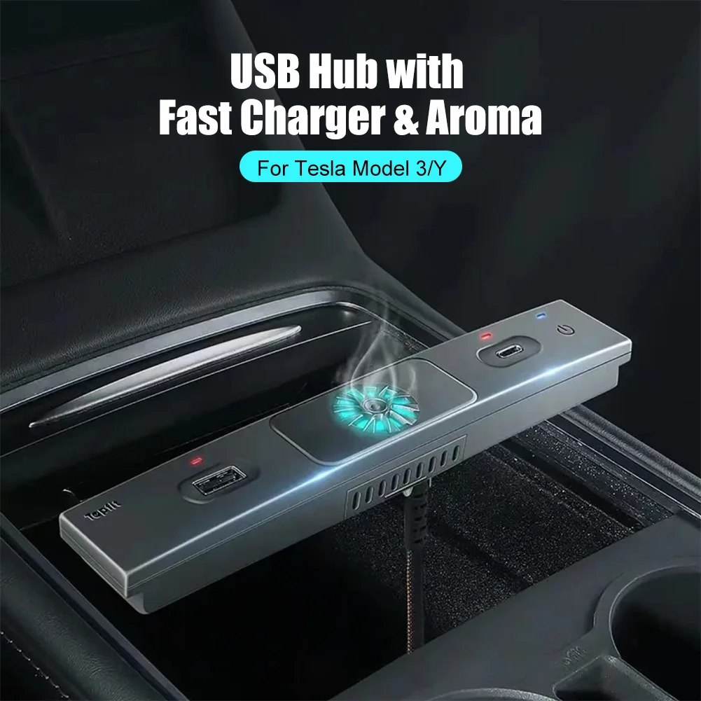 For Tesla Model 3 Y 27W Quick Charger USB Shunt Hub Intelligent Docking Station Car Adapter Powered Splitter Aromatherapy LED
For Tesla Model 3 Y 27W Quick Charger USB Shunt Hub Intelligent Docking Station Car Adapter Powered Splitter Aromatherapy LED