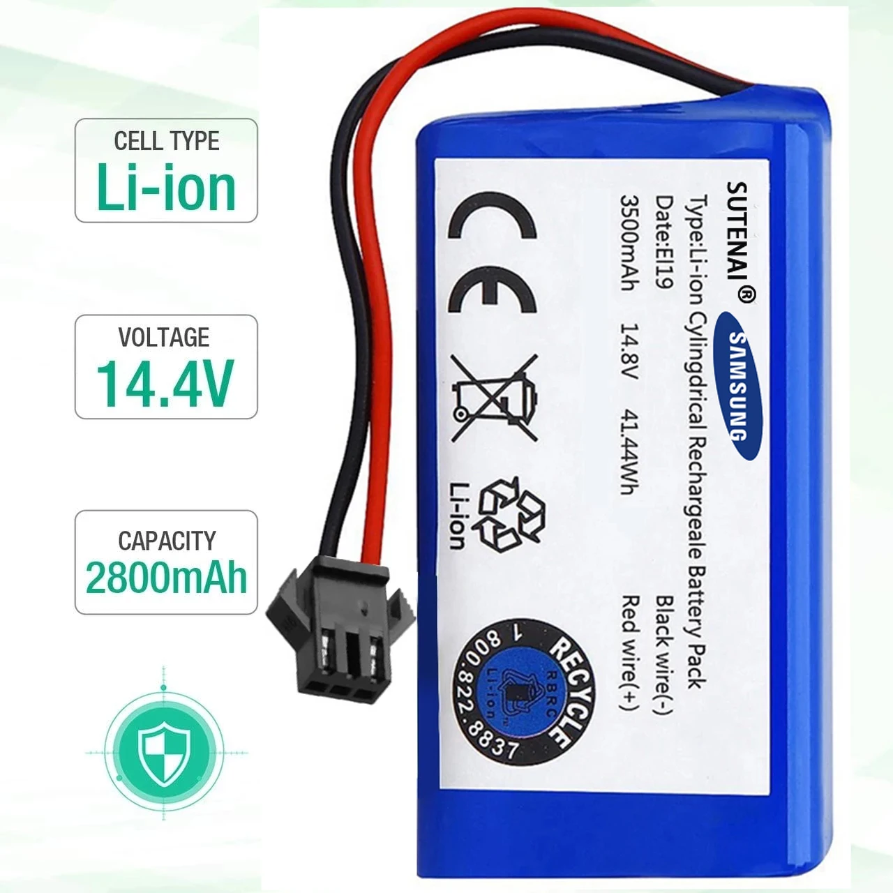 NEW 14.8V 6800mAh 18650 Replacement Li-ion Battery for Conga Excellence 990 1090 Ecovacs Deebot N79S N79 Eufy Robovac 11S 12 15C
NEW 14.8V 6800mAh 18650 Replacement Li-ion Battery for Conga Excellence 990 1090 Ecovacs Deebot N79S N79 Eufy Robovac 11S 12 15C