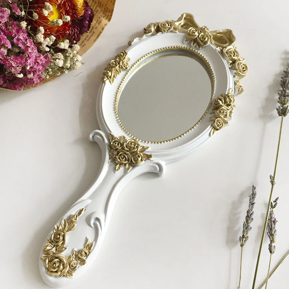 Mirror Handheld Vintage Hand Makeup Handle Retro Mirrors Travel Portable Vanity Compact Oval Women Creative Table Kid Personal
Mirror Handheld Vintage Hand Makeup Handle Retro Mirrors Travel Portable Vanity Compact Oval Women Creative Table Kid Personal